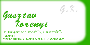 gusztav korenyi business card